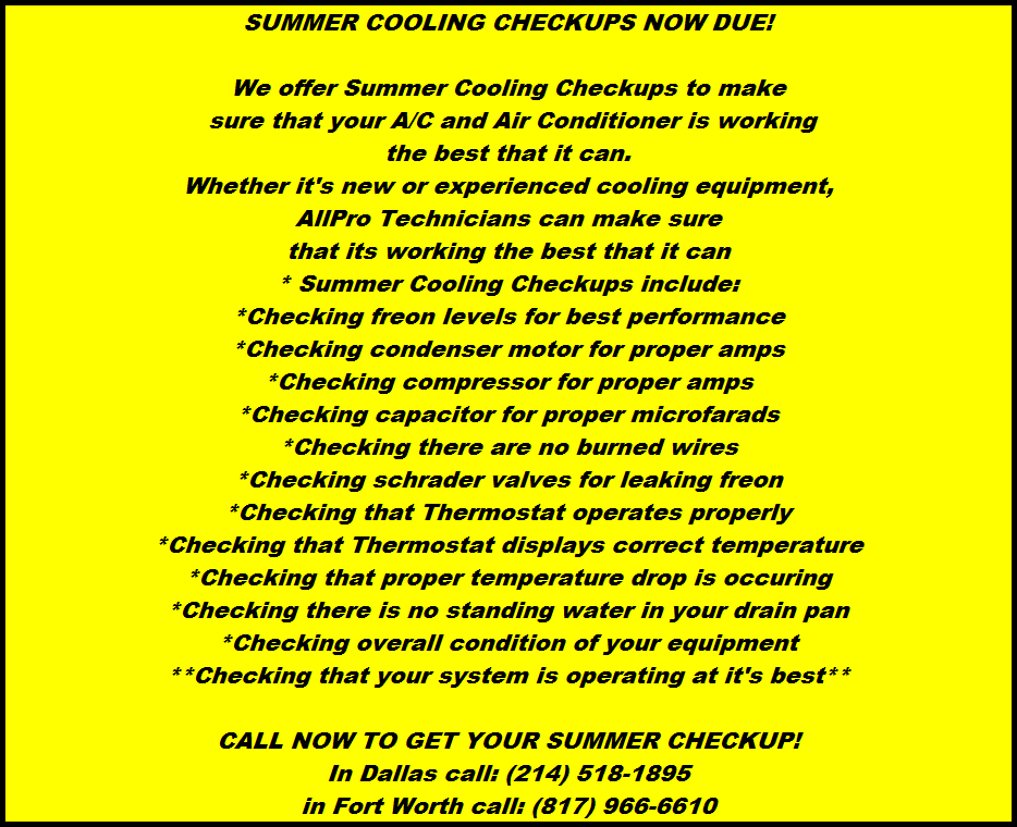 Call now for your Summer Cooling Checkup!